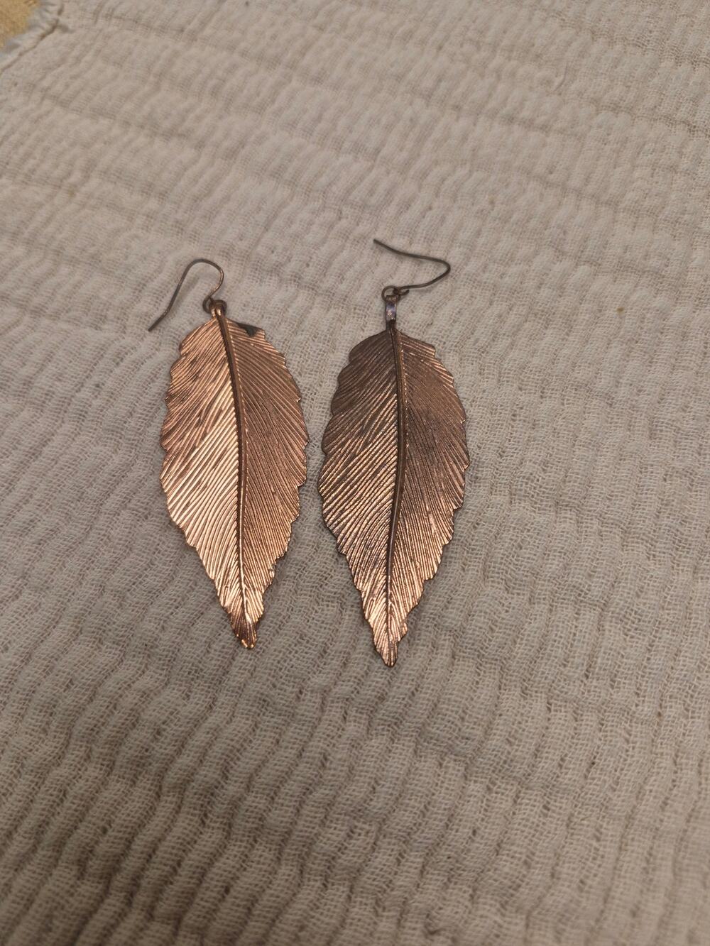 Copper Leaf Earrings